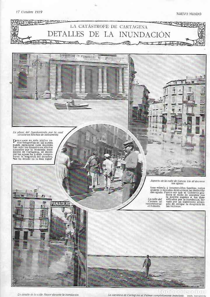 Coleccionismo: &Ntilde;O 1919 HOJA NOTICIA CATASTROFE INUNDACIONES CARTAGENA CALLE GARCIA LIS MAYOR PANADERIA AYUNTAMIENTO