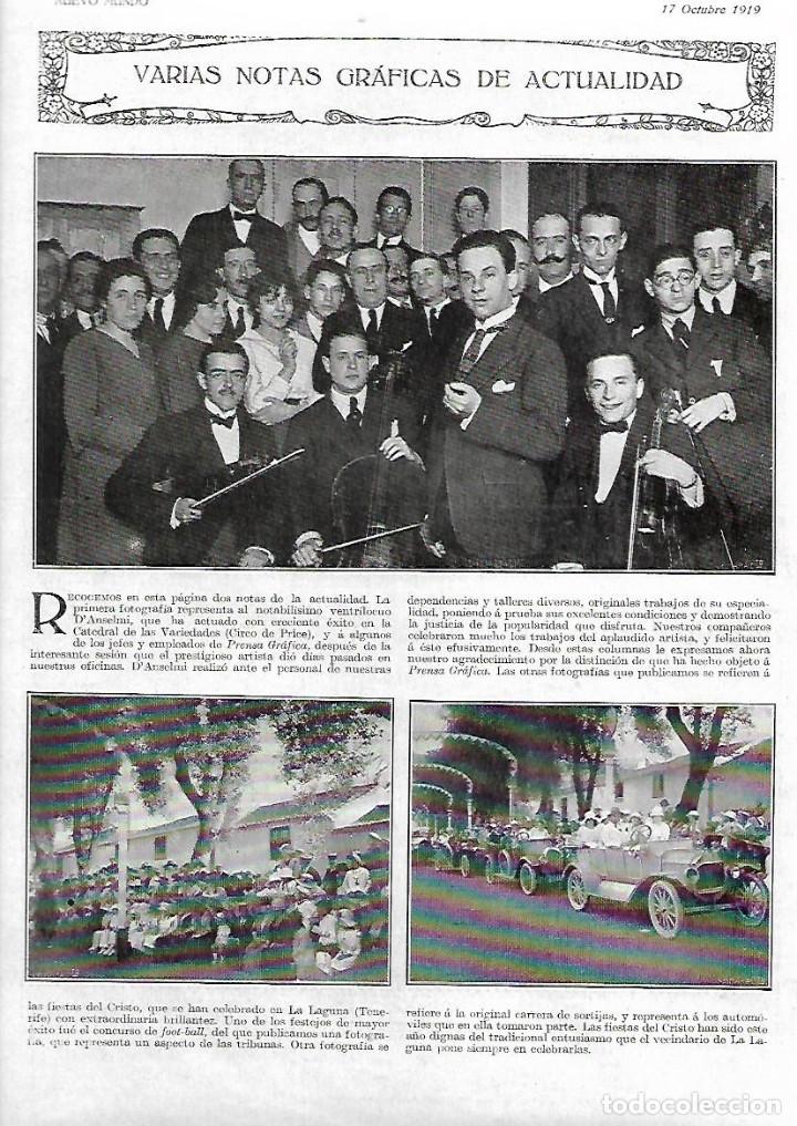 Colecionismo: A&Ntilde;O 1919 RECORTE PRENSA CIRCO DE PRICE VENTRILOCUO D'ANSELMI ANSELMI CON EMPLEADOS PRENSA GRAFICA