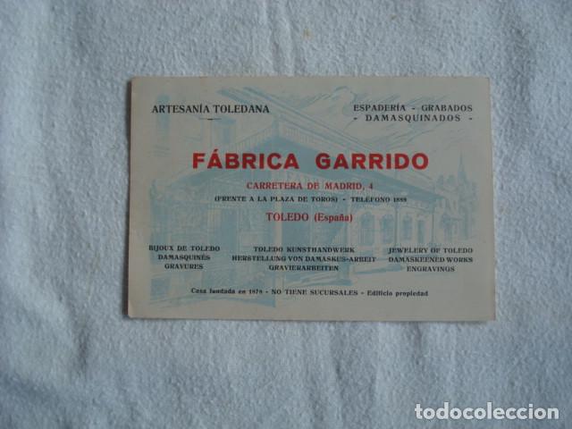 Coleccionismo: F&aacute;brica Garrido. Artesan&iacute;a toledana. Espader&iacute;a-Grabados-damasquinados. Toledo.