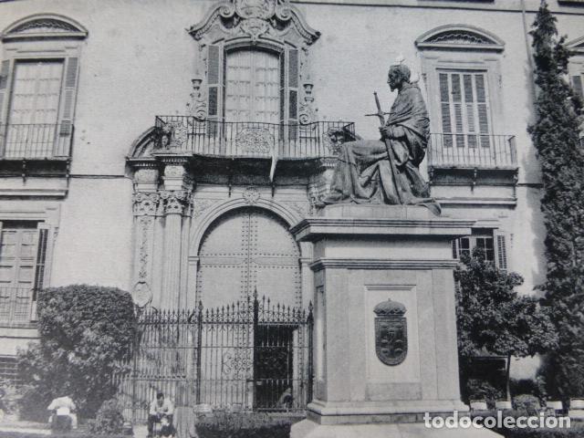 Colecionismo: MURCIA ESTATUA Y PALACIO EPISCOPAL ANTIGUA LAMINA HUECOGRABADO