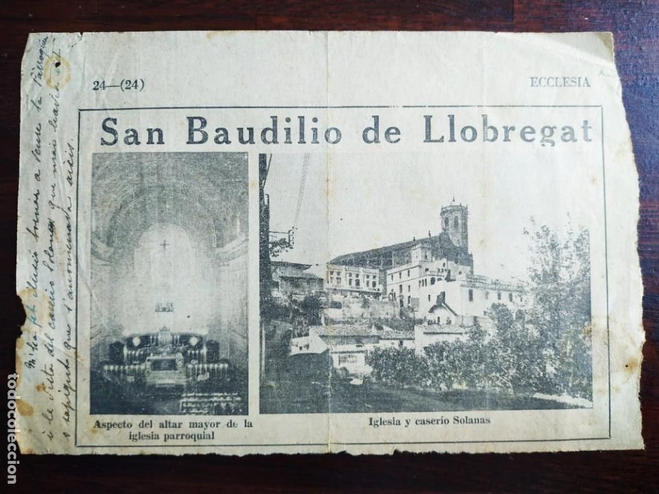 Coleccionismo: antiguo altar mayor parroquia de Sant Baldiri en Sant Boi de Llobregat, imagen i recorte de prensa