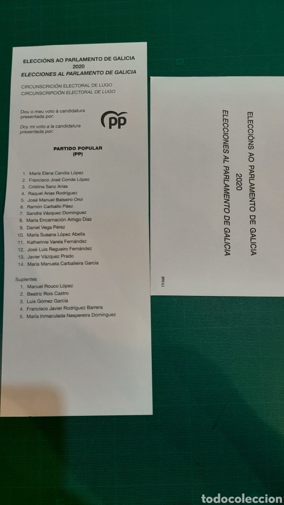 Sammelleidenschaft Papier: ELECCIONES PARLAMENTARIAS GALICIA PP LUGO PAPELETA LIBRERIA O ALMAC&Eacute;N DO COLISEVM