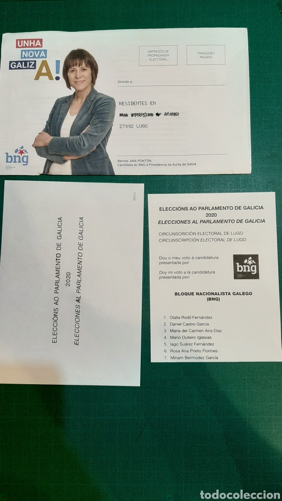 Collezionismo: SOBRE BNG ELECCIONES PARLAMENTARIAS GALICIA 2020 LUGO