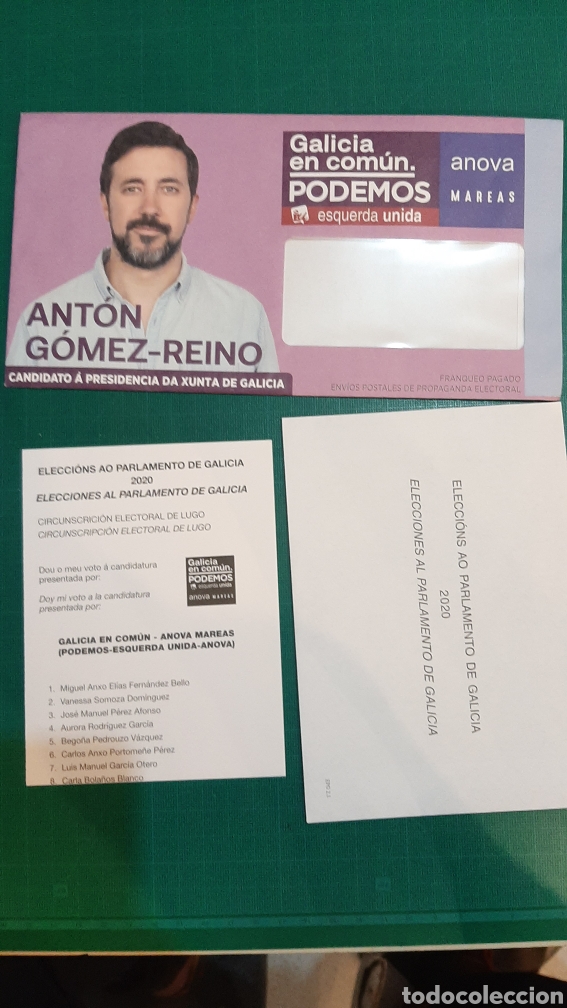 Sammelleidenschaft Papier: OODEMOS PAPELETAS LUGO ELECCIONES PARLAMENTARIAS GALICIA 2020