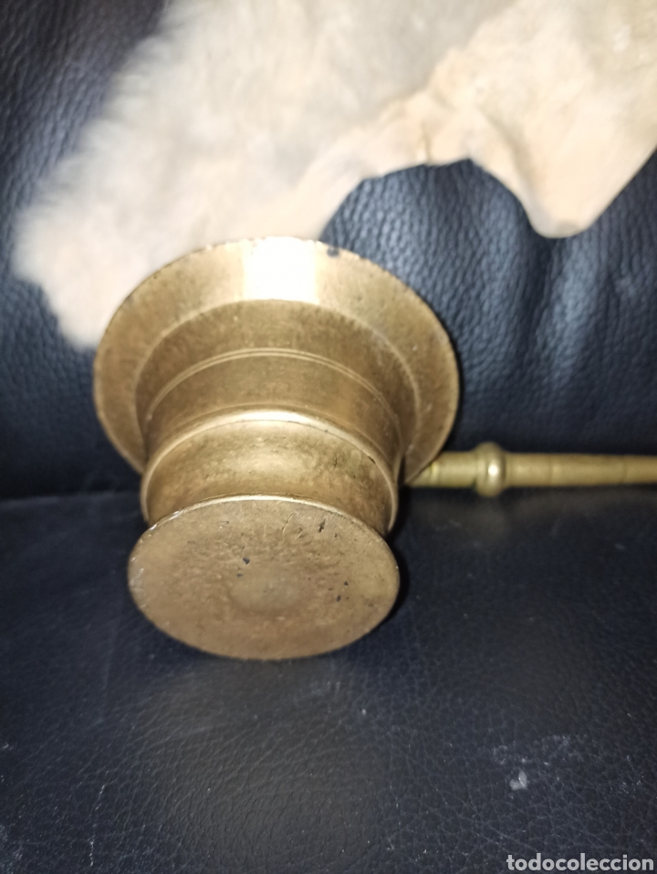 Coleccionismo: Almirez mortero antiguo de bronce. - Foto 6