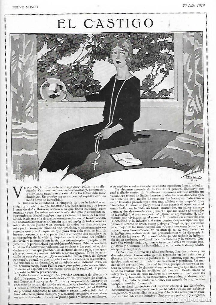 Collecting paper: A&Ntilde;O 1919 RECORTE PRENSA RELATO CORTO EL CASTIGO BALLESTEROS DE MARTOS DIBUJO PENAGOS ILUSTRACION