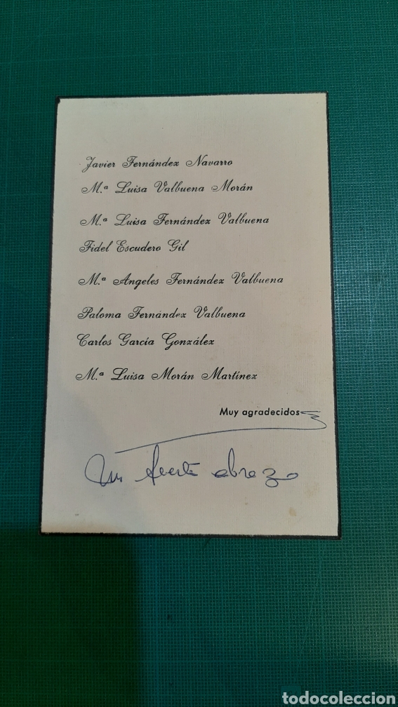 Coleccionismo: AGRADECIMIENTO DEFUNCI&Oacute;N ANTIGUO
