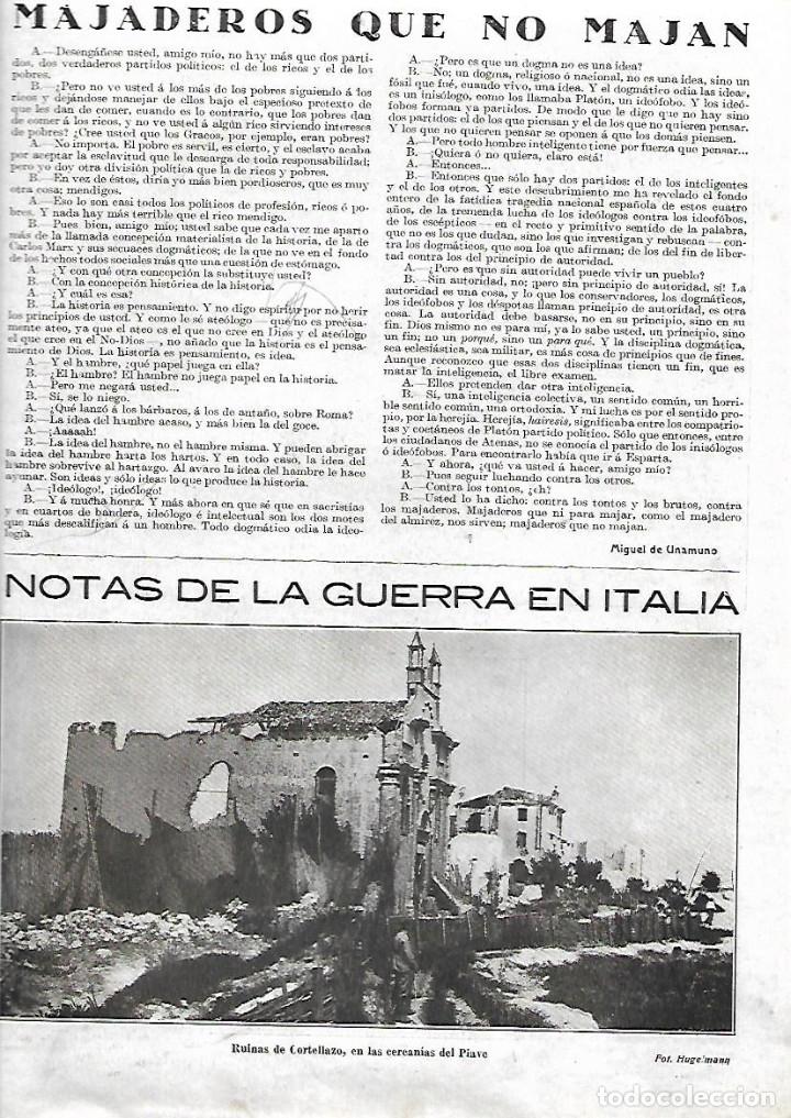 Collectionnisme: A&Ntilde;O 1918 RECORTE PRENSA GUERRA MUDIAL ITALIA RUINAS DE CORTELLAZO CERCA DEL PIAVE