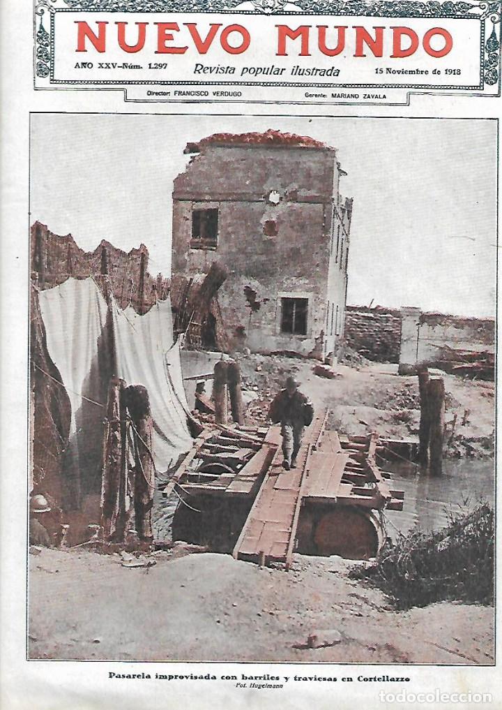 Coleccionismo: &Ntilde;O 1918 RECORTE PRENSA GUERRA ITALIA PASARELA CON BARRILES Y TRAVIESAS EN CORTELLAZZO FOTO HUGELMANN