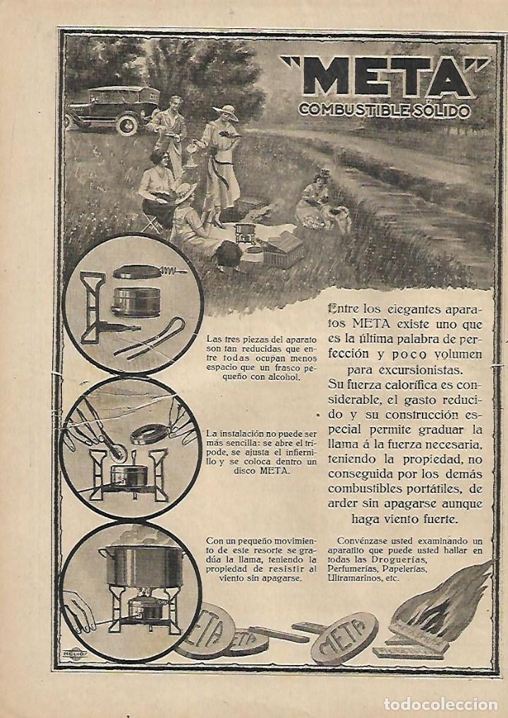 Coleccionismo: A&Ntilde;O 1923 RECORTE PRENSA PUBLICIDAD META COMBUSTIBLE SOLIDO