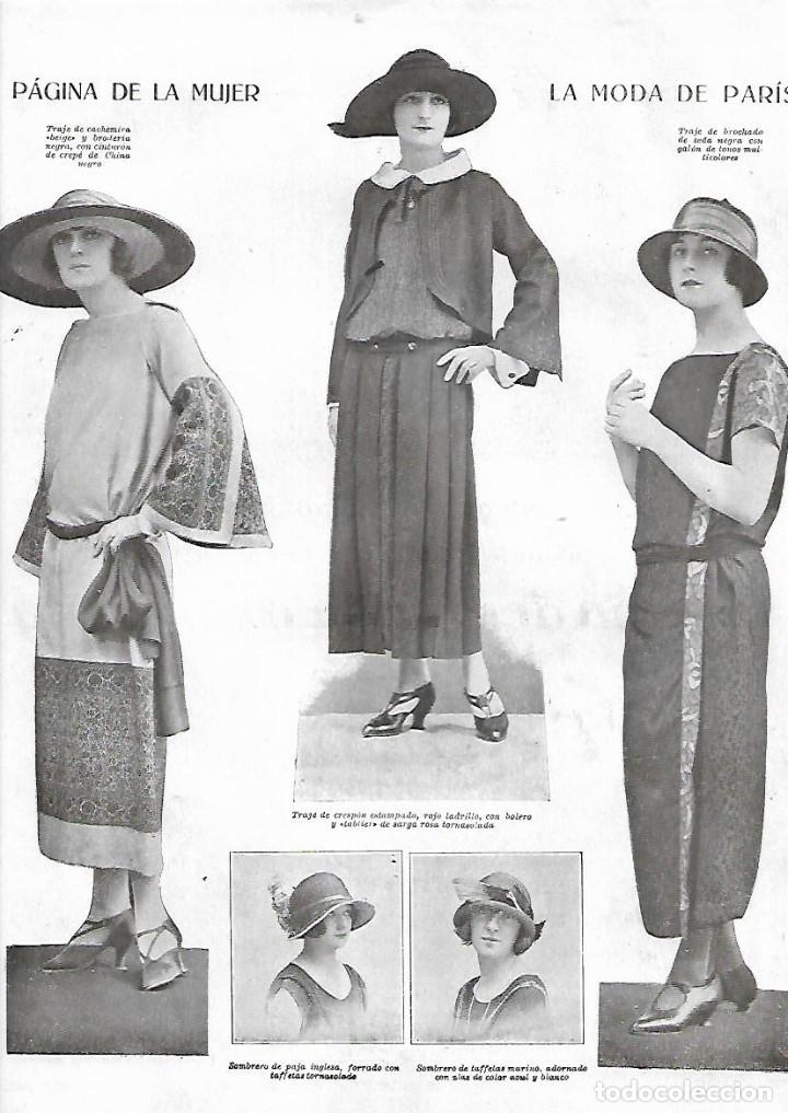 Colecionismo: A&Ntilde;O 1923 RECORTE PRENSA MUJER MODA FEMENINA LA MODA DE PARIS SOMBREROS VESTIDOS TRAJES