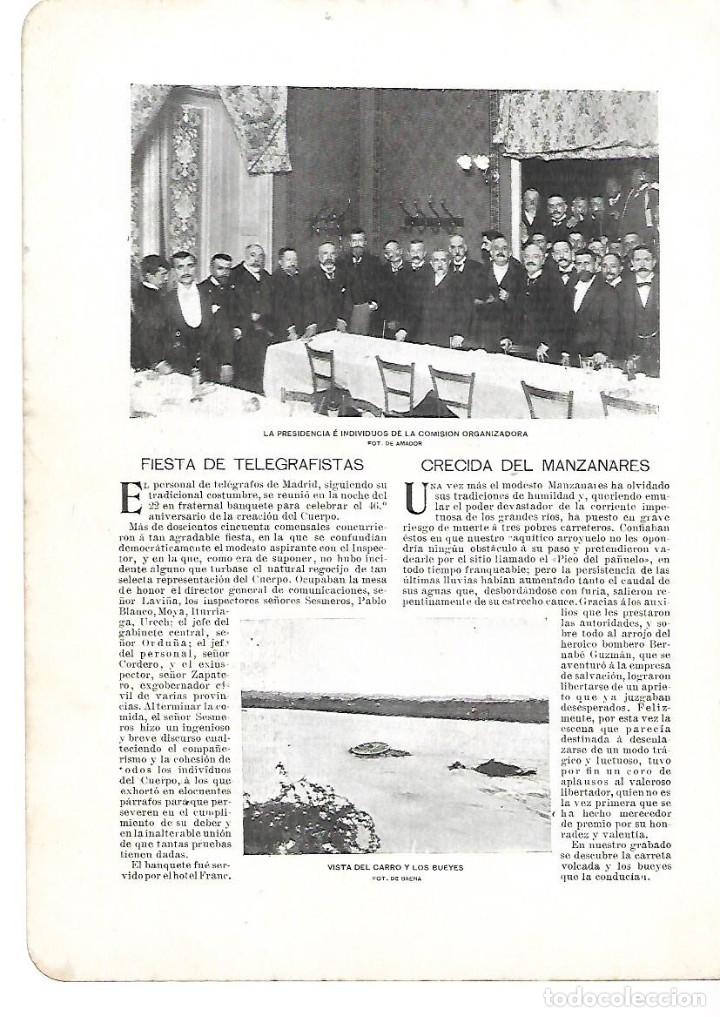 Collezionismo: A&Ntilde;O 1901 RECORTE PRENSA FIESTA TELEGRAFISTAS BANQUETE HOTEL FRANC ANIVERSARIO CREACION CUERPO