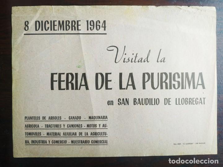 Collecting paper: Panfleto publicitario Visitad la Feria de la Pur&iacute;sima 8 diciembre 1964 en Sant Boi de Llobregat