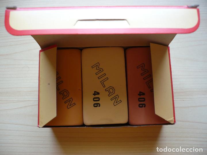 Coleccionismo: Caja 6 Gomas de Borrar Milan. - Foto 1