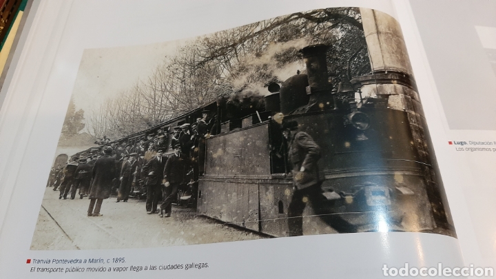 Collezionismo: LAMINA LIBRO MODERNA PONTEVEDRA TRANV&Iacute;A A MARIN 1895
