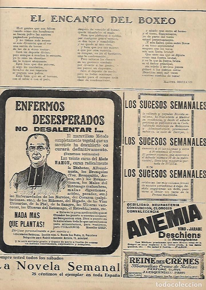 Coleccionismo: A&Ntilde;O 1923 RECORTE PRENSA POESIA EL ENCANTO DEL BOXEO POR MANUEL SORIANO