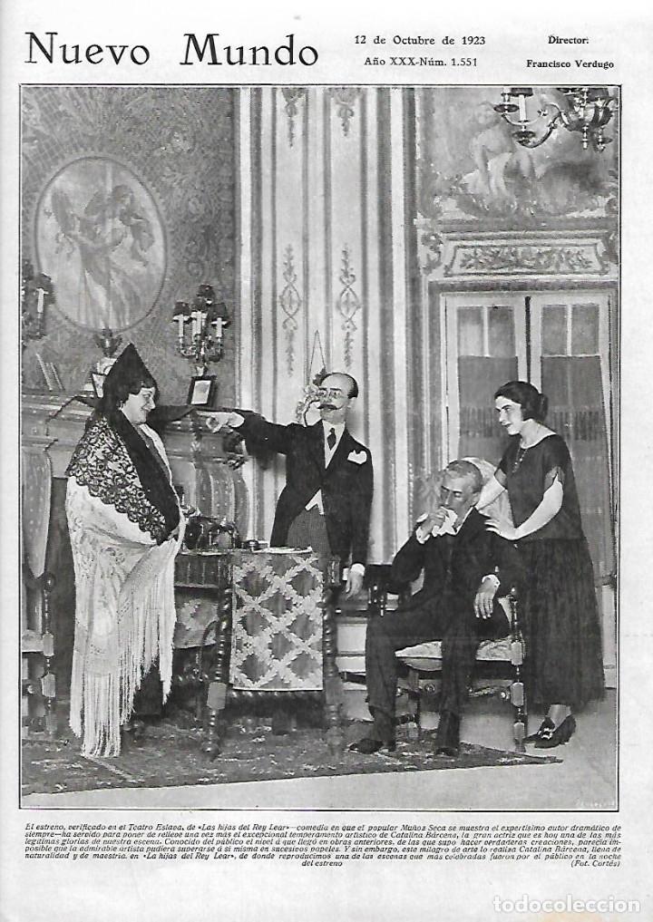 Colecionismo: A&Ntilde;O 1923 RECORTE PRENSA TEATRO ESLAVA ESTRENO OBRA LAS HIJAS DEL REY LEAR CATALINA BARCENA