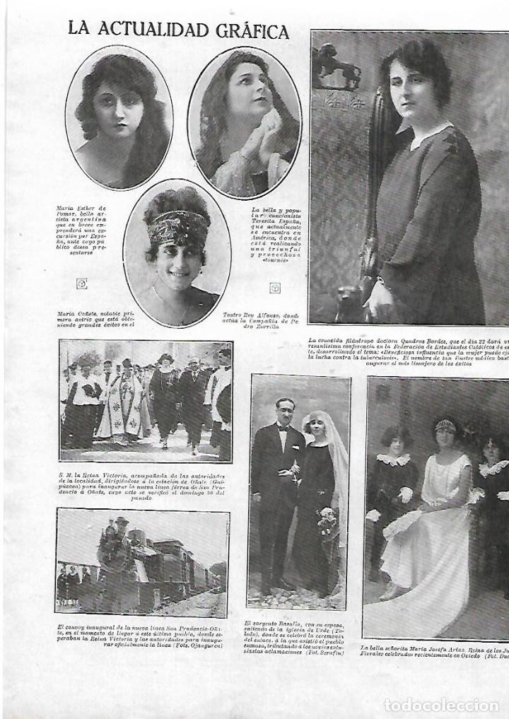 Colecionismo: A&Ntilde;O 1923 RECORTE PRENSA NOTICIA INAUGURACION LINEA FERREA TREN SAN PRUDENCIO O&Ntilde;ATE REINA VICTORIA