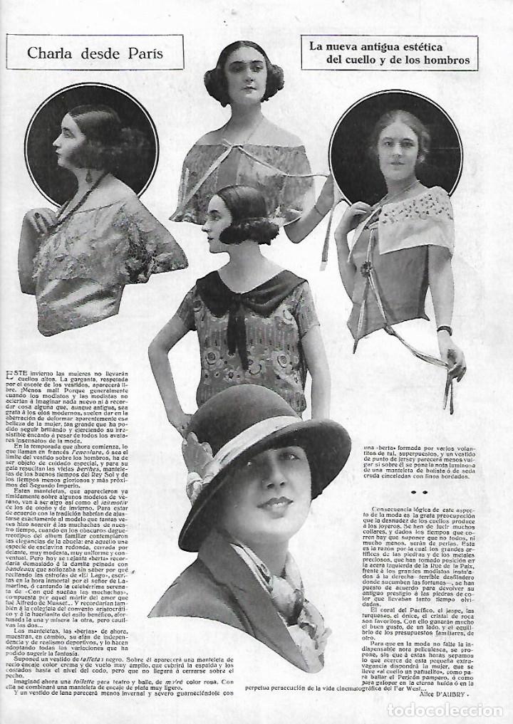 Colecionismo: A&Ntilde;O 1923 RECORTE PRENSA MUJER MODA FEMENINA ESTETICA DEL CUELLO Y HOMBROS TOILETTE ESCOTE