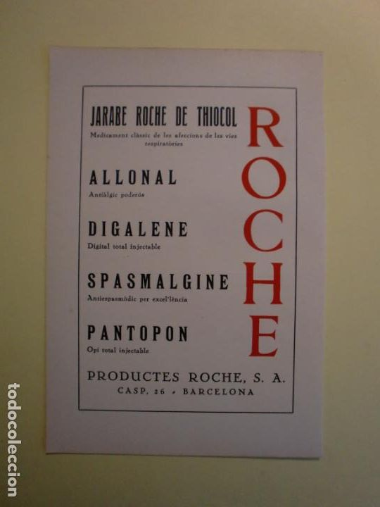 Collecting paper: PRODUCTES ROCHE S.A. CASP 26 BARCELONA - 1.935