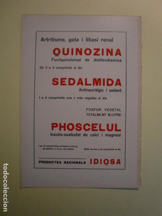 Collecting paper: QUINOZINA SEDALMIDA PHOSCELUL PRODUCTES NACIONALS IDIQSA- 1.935