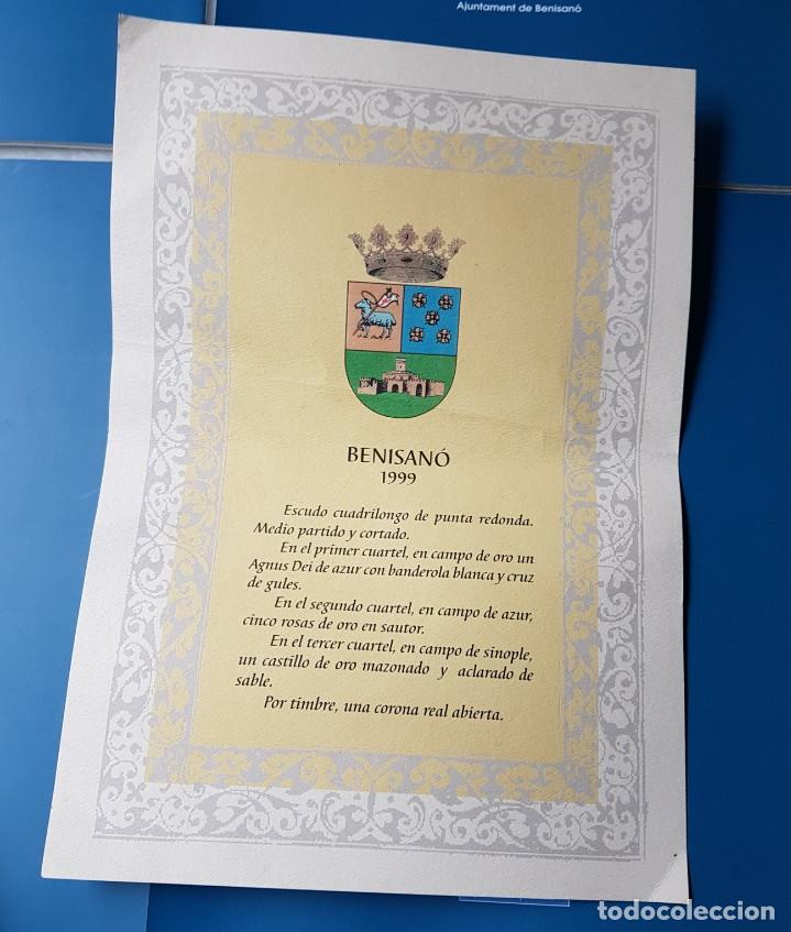Coleccionismo: L&aacute;mina escudo de Benisan&oacute; 1999 - Foto 2