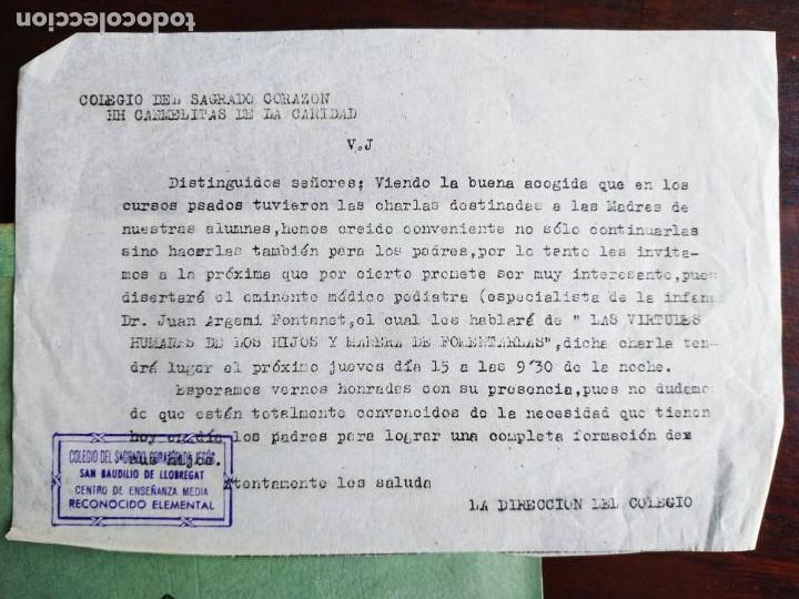 Coleccionismo: Comunicado a los padres del colegio de Santa Joaquina de Vedrura de M&aacute;s Sant Boi de Llobregat