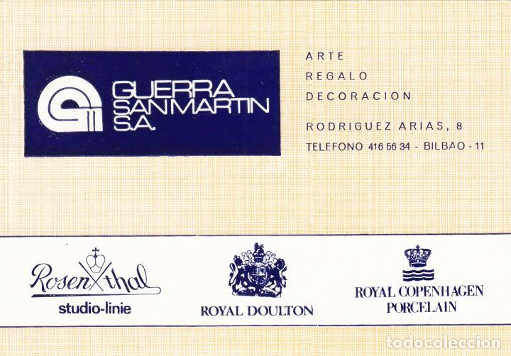 Coleccionismo: TARJETA COMERCIO: GUERRA SAN MARTIN S.A. / BILBAO