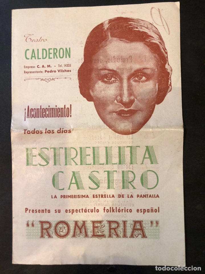 Coleccionismo: Programa teatro Calder&oacute;n Estrellita castro Romer&iacute;a carmen sevilla