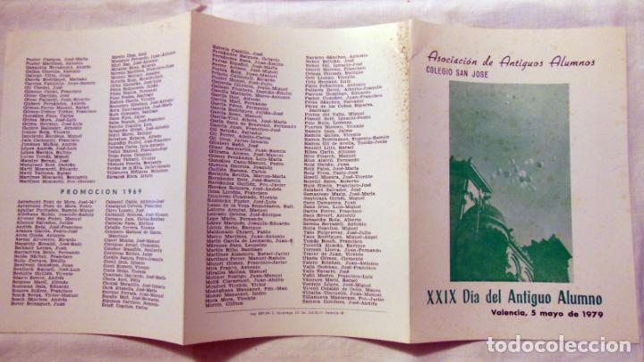 Sammelleidenschaft Papier: Folleto : XXIX DIA DEL ANTIGUO ALUMNO. Colegio San Jos&eacute;, Valencia 5 mayo 1979