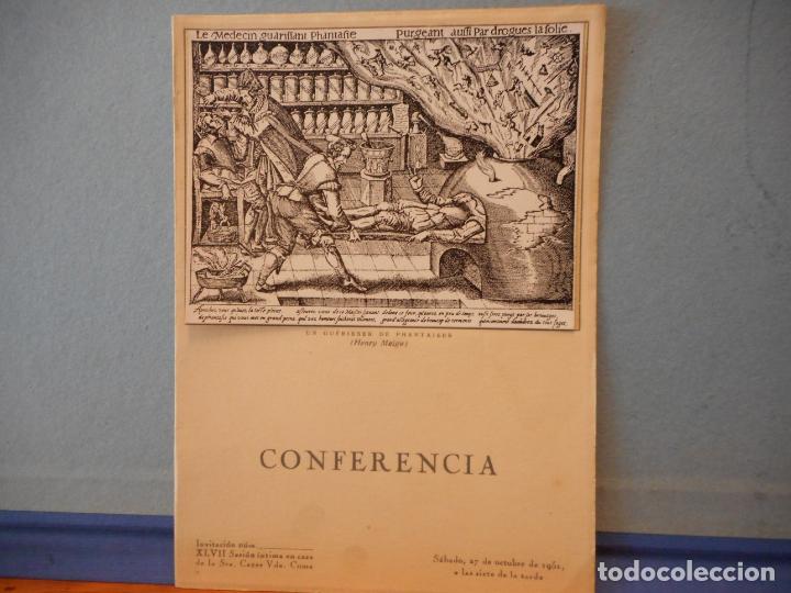 Coleccionismo: UN GU&Eacute;RISSER DE PHANTAISES. CONFERENCIA. 27 OCTUBRE DE 1951.