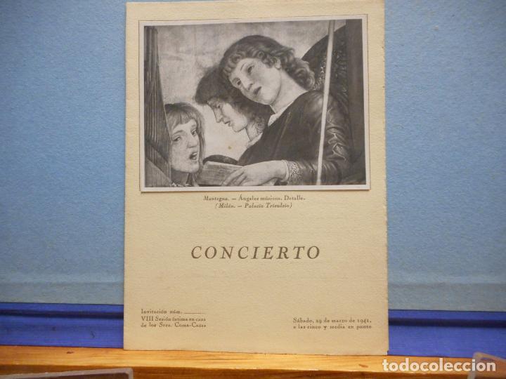 Coleccionismo: MANTEGNA - &Aacute;NGELES M&Uacute;SICOS. CONCIERTO. 29 DE MARZO DE 1941.