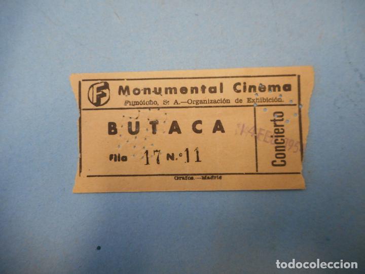 Coleccionismo: BOLETO MONUMENTAL CINEMA. CONCIERTO