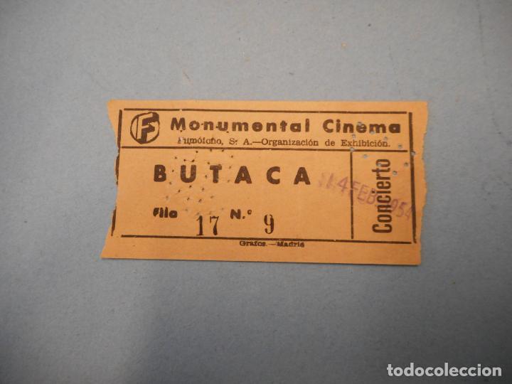Coleccionismo: BOLETO MONUMENTAL CINEMA. CONCIERTO
