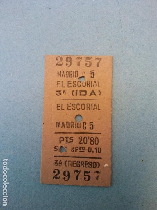 Coleccionismo: BOLETO EL ESCORIAL. MADRID.