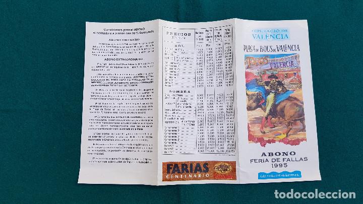 Coleccionismo: PROGRAMA DE MANO PLAZA TOROS VALENCIA FALLAS (1995) PACO SENDA, JOSELITO, EL LITRI...
