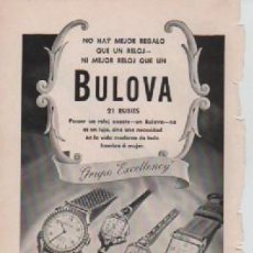 Coleccionismo: ANUNCIO PUBLICIDAD RELOJES BULOVA - ESTILOGRAFICAS PARKER. Lote 231722365