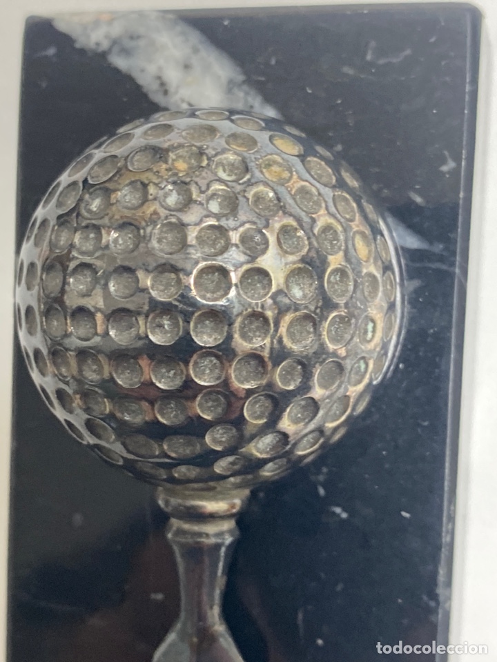 Coleccionismo: ABRECARTAS DE METAL PLATEADO CON BASE DE MARMOL. - Foto 2