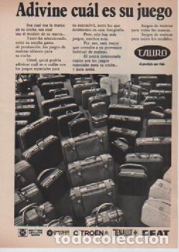 Coleccionismo: ANUNCIO PUBLICIDAD MALETAS TAURO - RELOJES TISSON