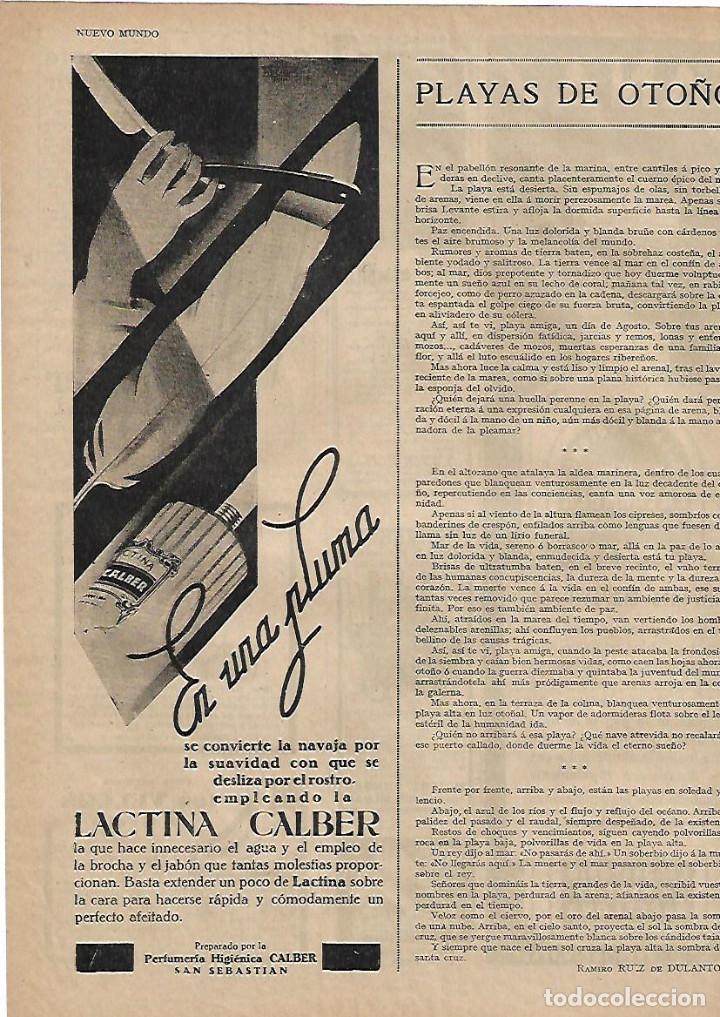 Sammelleidenschaft Papier: A&Ntilde;O 1929 RECORTE PRENSA PUBLICIDAD LACTINA CALBER AFEITADO AFEITAR CREMA