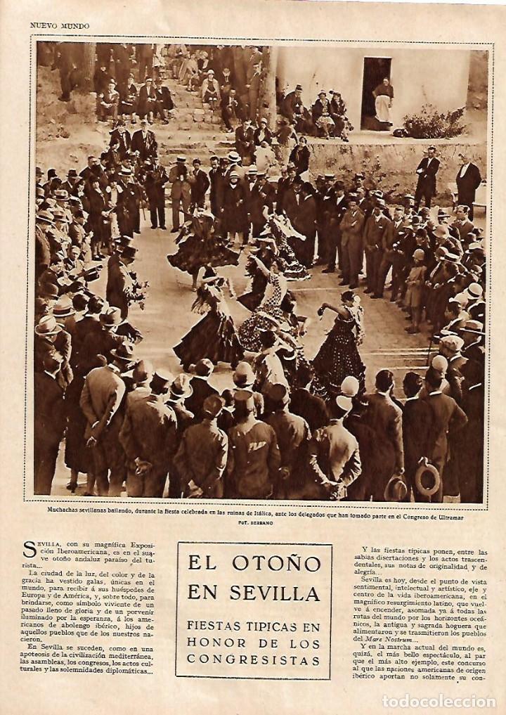 Sammelleidenschaft Papier: A&Ntilde;O 1929 RECORTE PRENSA SEVILLA CONGRESO DE ULTRAMAR FIESTAS EN RUINAS ITALICA FLAMENCO SEVILLANAS
