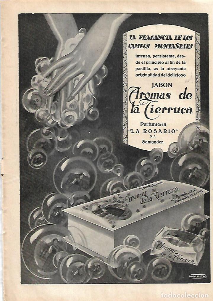 Sammelleidenschaft Papier: A&Ntilde;O 1929 RECORTE PRENSA PUBLICIDAD JABON AROMAS DE LA TIERRUCA PERFUMERIA LA ROSARIO SANTANDER