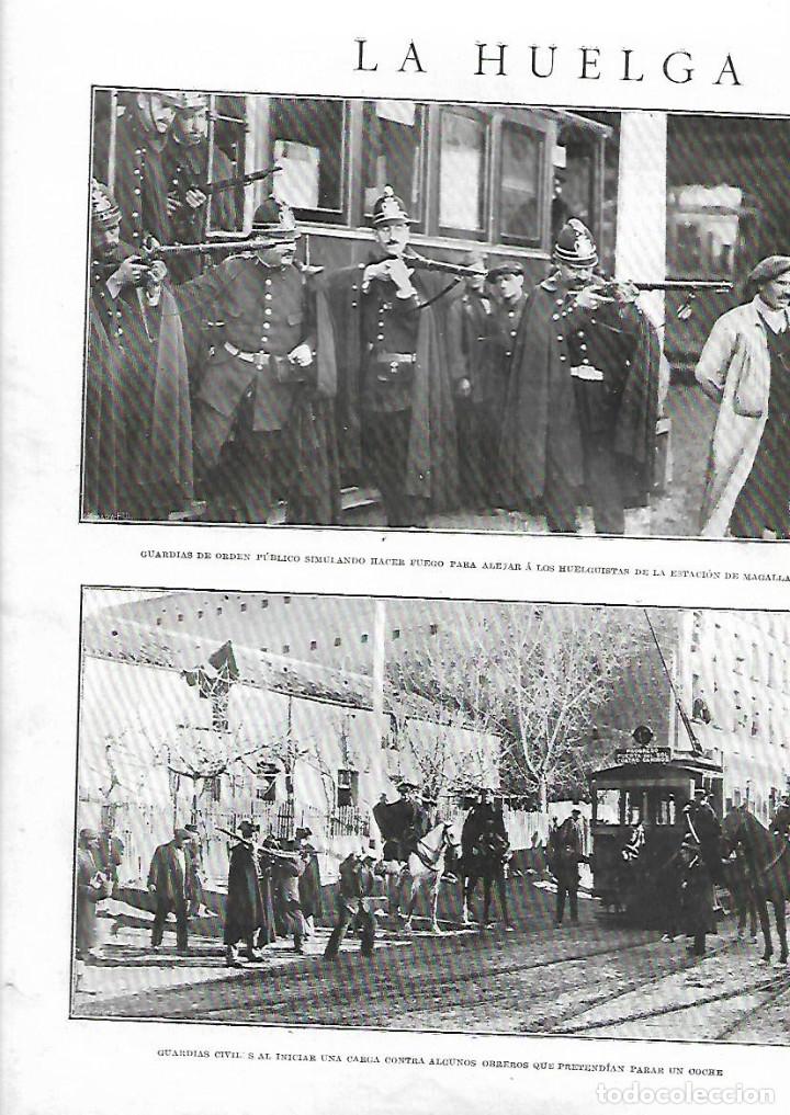 Collecting paper: A&Ntilde;O 1919 RECORTE PRENSA HUELGA TRANVIARIOS GUARDIA CIVIL DE ORDEN ESTACION MAGALLANES CUATRO CAMINOS