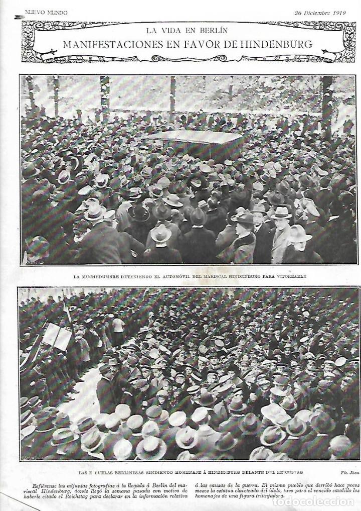 Collezionismo: A&Ntilde;O 1919 RECORTE PRENSA ALEMANIA BERLIN MANIFESTACIONES A FAVOR DEL MARISCAL HINDENBURG