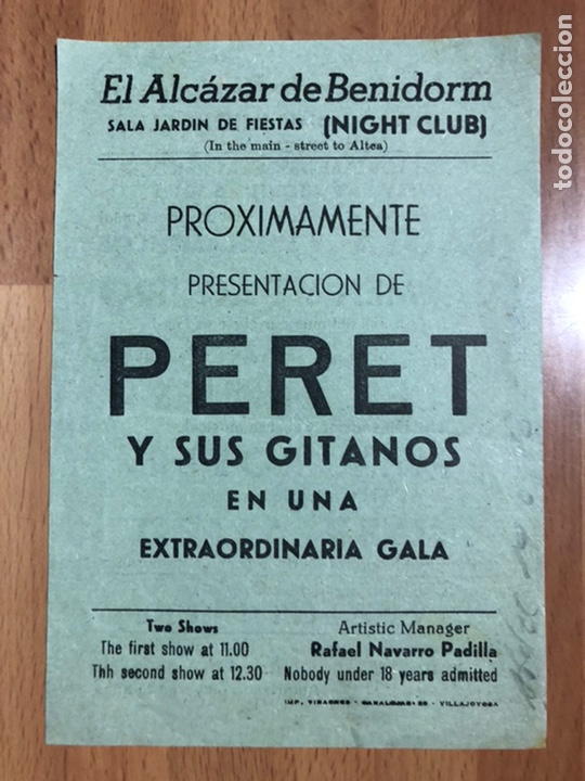 Coleccionismo: Programa el Alc&aacute;zar de Benidorm peret Carmen y paquiro 1