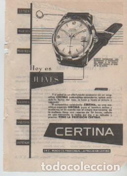 Coleccionismo: ANUNCIO PUBLICIDAD RELOJES CERTINA