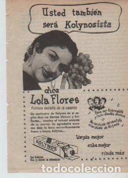 Coleccionismo: ANUNCIO PUBLICIDAD CREMA DENTAL KOLYNOS CON LOLA FLORES