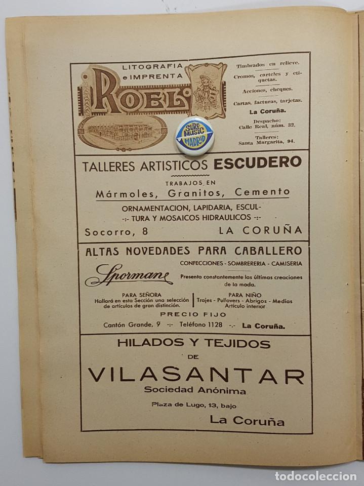 Collecting paper: 1933. Publicidad La Coru&ntilde;a. Litograf&iacute;a Imprenta ROEL. SPORMAN. ESCUDERO. Hilados VILASANTAR