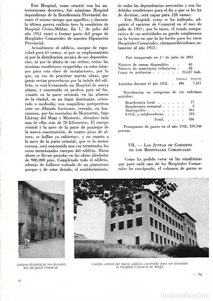 Sammelleidenschaft Papier: A&Ntilde;O 1954 RECORTE PRENSA HOSPITAL COMARCAL DE BERGA BERGUEDA HOSPITAL SANT BERNABE