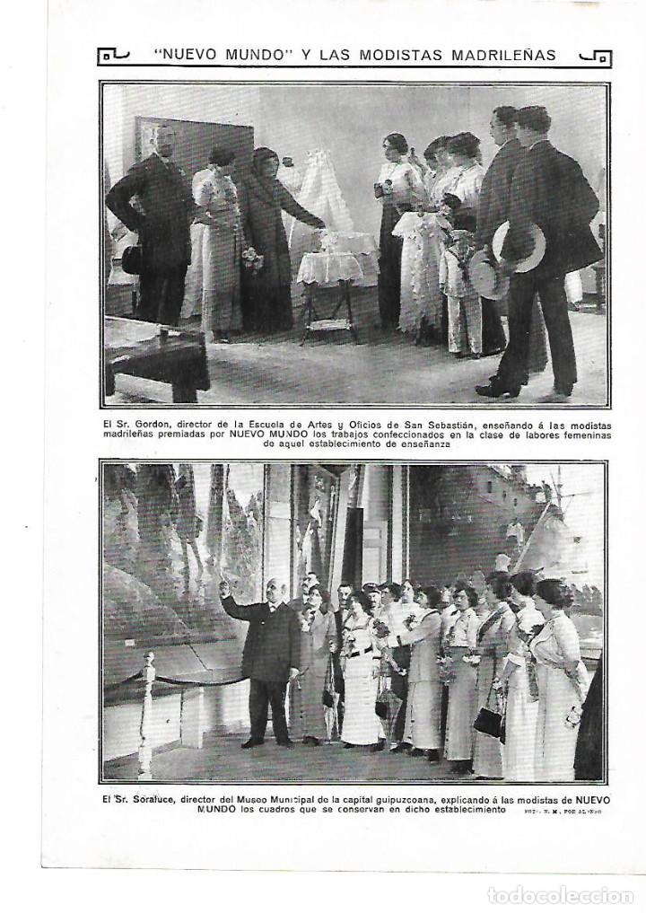 Collectionnisme: A&Ntilde;O 1912 RECORTE PRENSA LAS MODISTAS DE MADRID EN SAN SEBASTIAN VERBENA MARTUTENE BALNEARIO LA PERLA